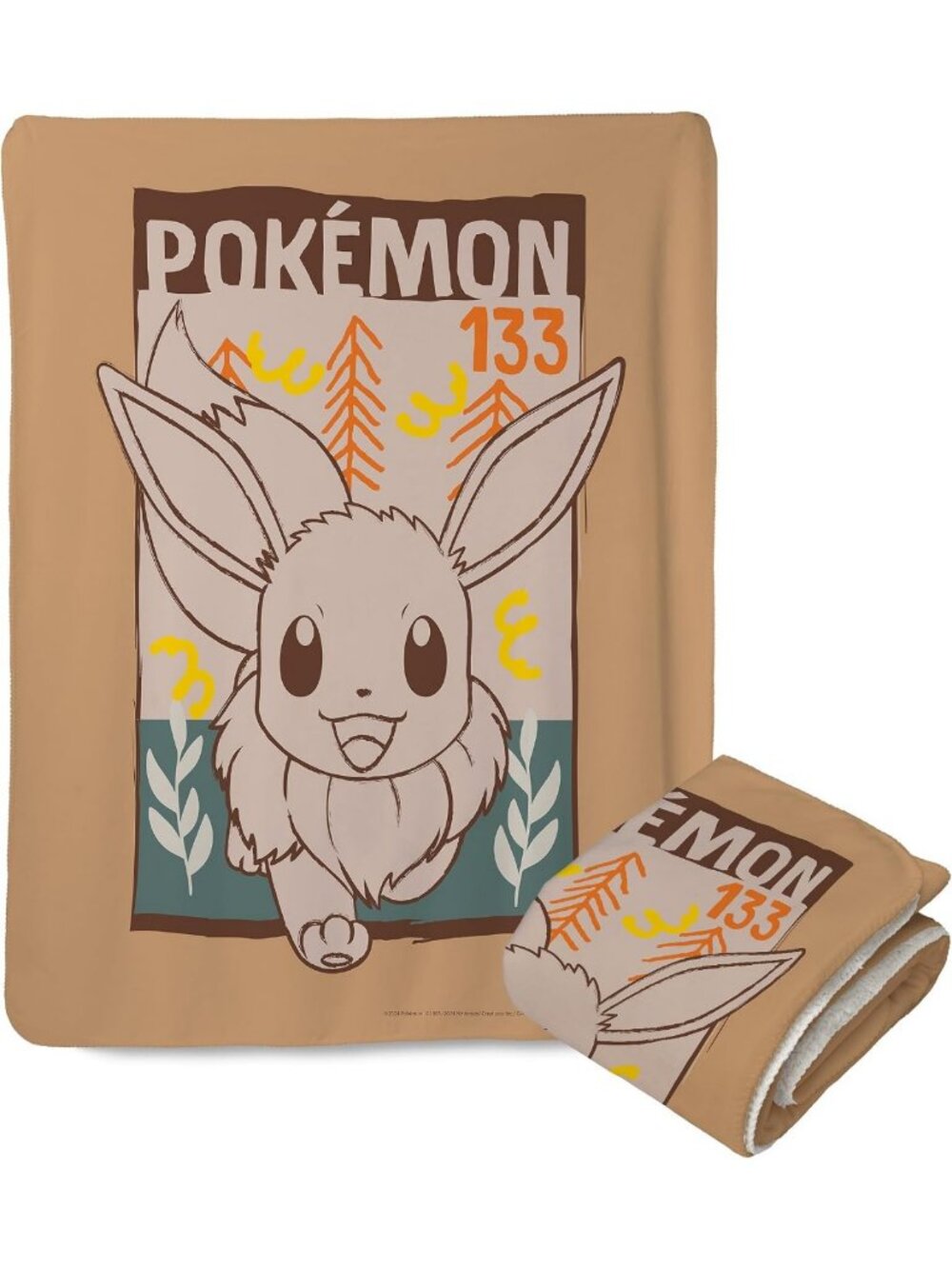 Cozy Eevee in The Wild Mink Sherpa Throw Blanket, 50" x 60", Soft & Warm